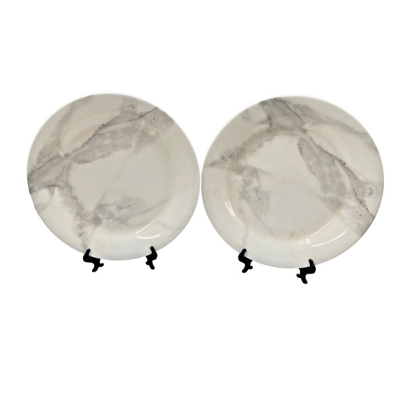 Sasaki Japan Fine China CALCUTTA GREY Dinner Plate 10 5/8" SET Of 2 - Picture 1 of 11